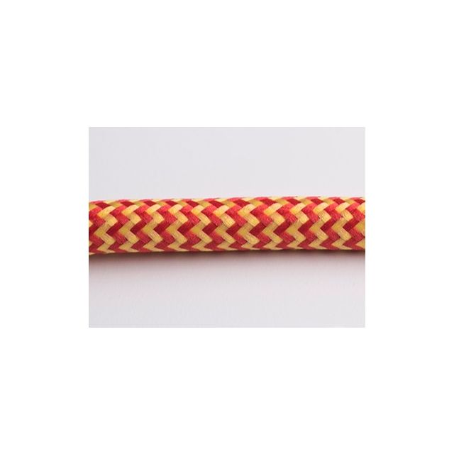 Retro strijkijzersnoer zigzag geel/rood
